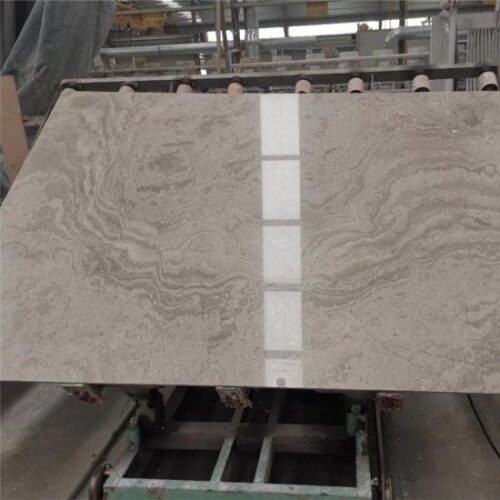 Chinese Marble Wooden White Cross Cut Polish Slabs