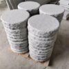 White Granite Flamed Top Rough Edges Round Granite Stepper For Garden