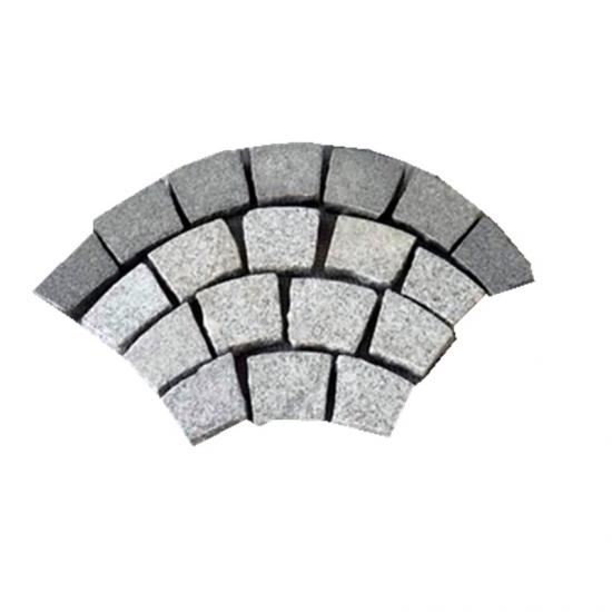 8351986d642391a247e0f917519209bf_medium Flamed Granite Cobbles Fan shaped On Mesh For Garden