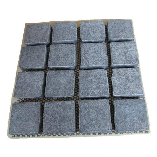 Mesh Natural Split Black Granite Cobblestone