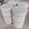 White Granite Flamed Top Rough Edges Round Granite Stepper For Garden