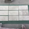 Cross Cut Honed Acid White Grains Marble Tiles